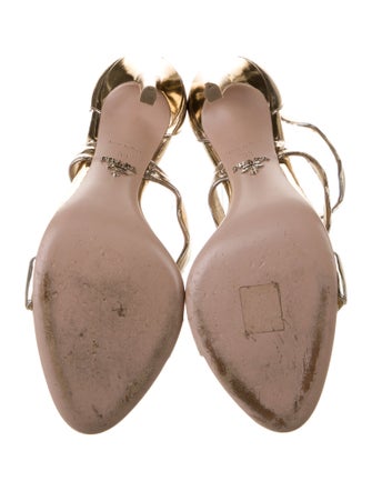 Prada Patent Leather Scalloped Accent Sandals