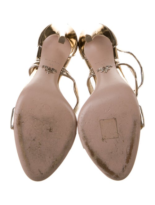 Prada Patent Leather Scalloped Accent Sandals