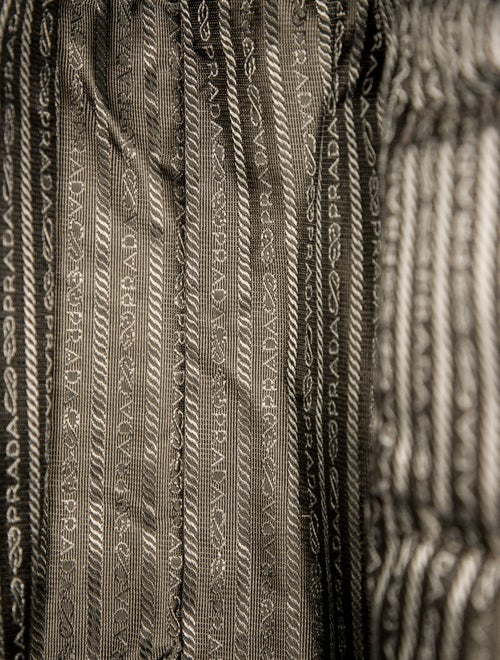 Prada Enameled Metal Triangle Shoulder Bag