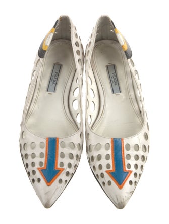 Prada Leather Colorblock Pattern Ballet Flats