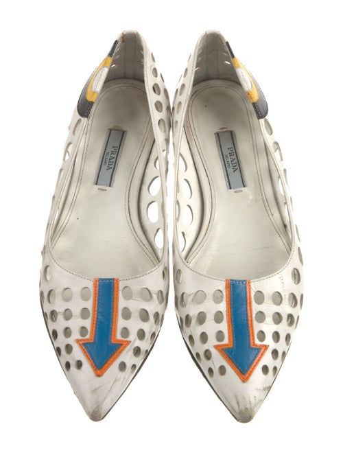 Prada Leather Colorblock Pattern Ballet Flats
