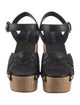 Prada Woven Platform Leather Sandals