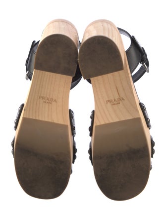 Prada Woven Platform Leather Sandals