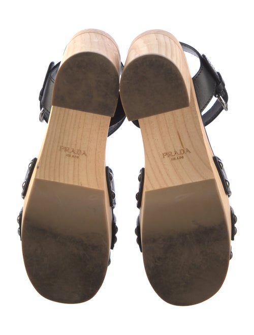 Prada Woven Platform Leather Sandals