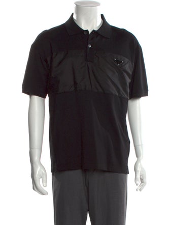 Prada 2022 Enameled Metal Triangle Polo Shirt