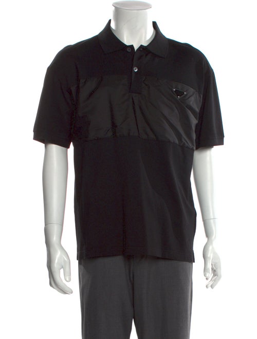 Prada 2022 Enameled Metal Triangle Polo Shirt