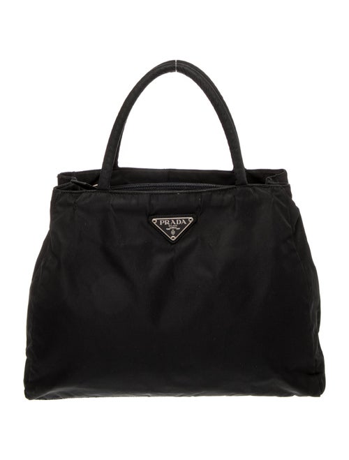 Prada Enameled Metal Triangle Top Handle Bag