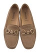 Prada Suede Leather Trim Embellishment Loafers