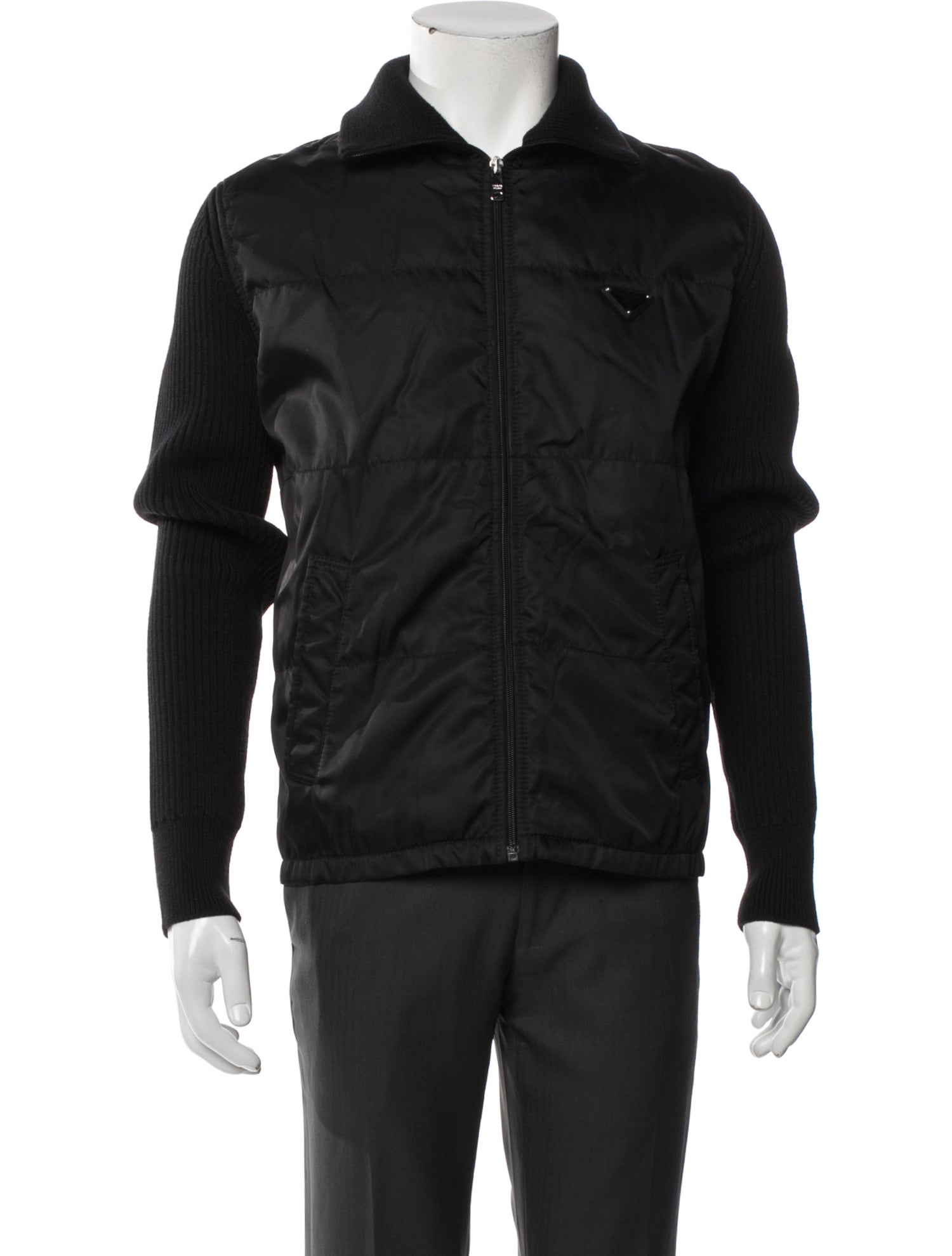 Prada 2019 Enameled Metal Triangle Cardigan