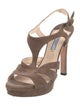 Prada Suede T-Strap Sandals
