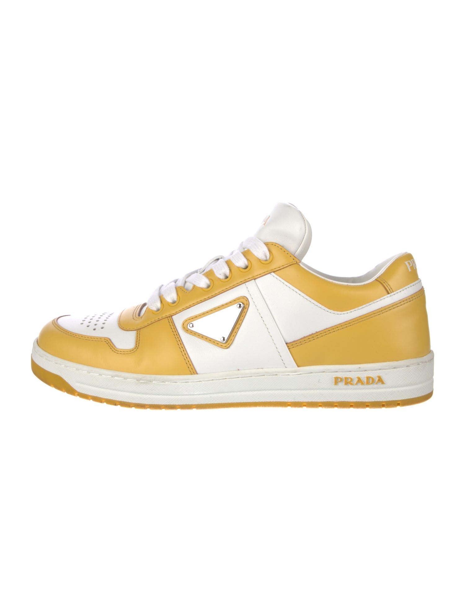 Prada Leather Colorblock Pattern Sneakers