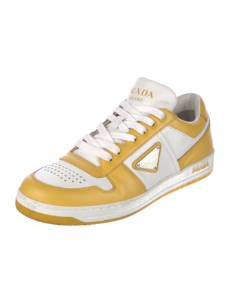 Prada Leather Colorblock Pattern Sneakers