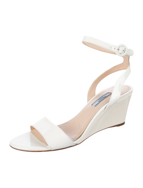 Prada Patent Leather Cutout Accent Sandals