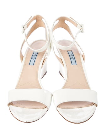 Prada Patent Leather Cutout Accent Sandals