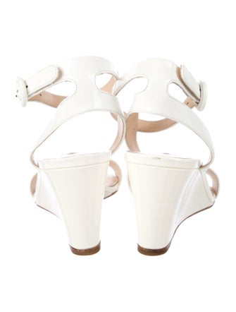 Prada Patent Leather Cutout Accent Sandals