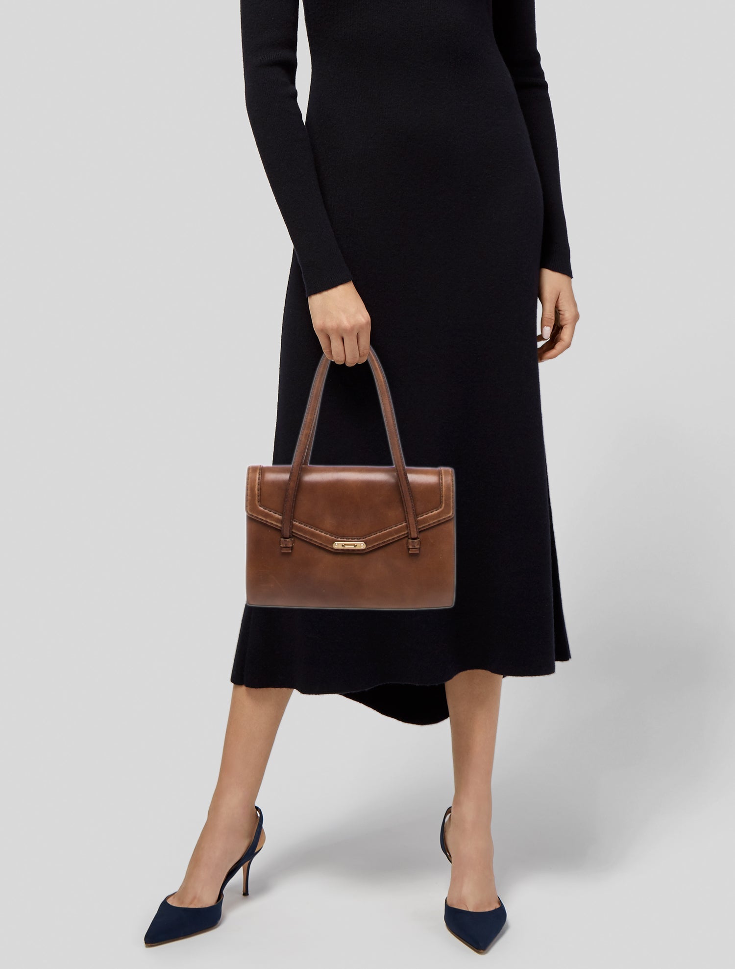 Prada Enameled Metal Triangle Shoulder Bag