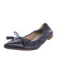 Prada Leather Bow Accents Ballet Flats
