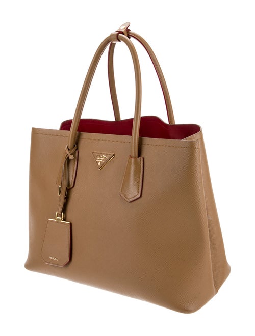 Prada Saffiano Cuir Leather Double Bag Medium