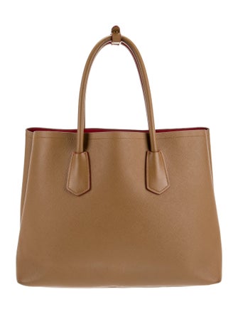 Prada Saffiano Cuir Leather Double Bag Medium