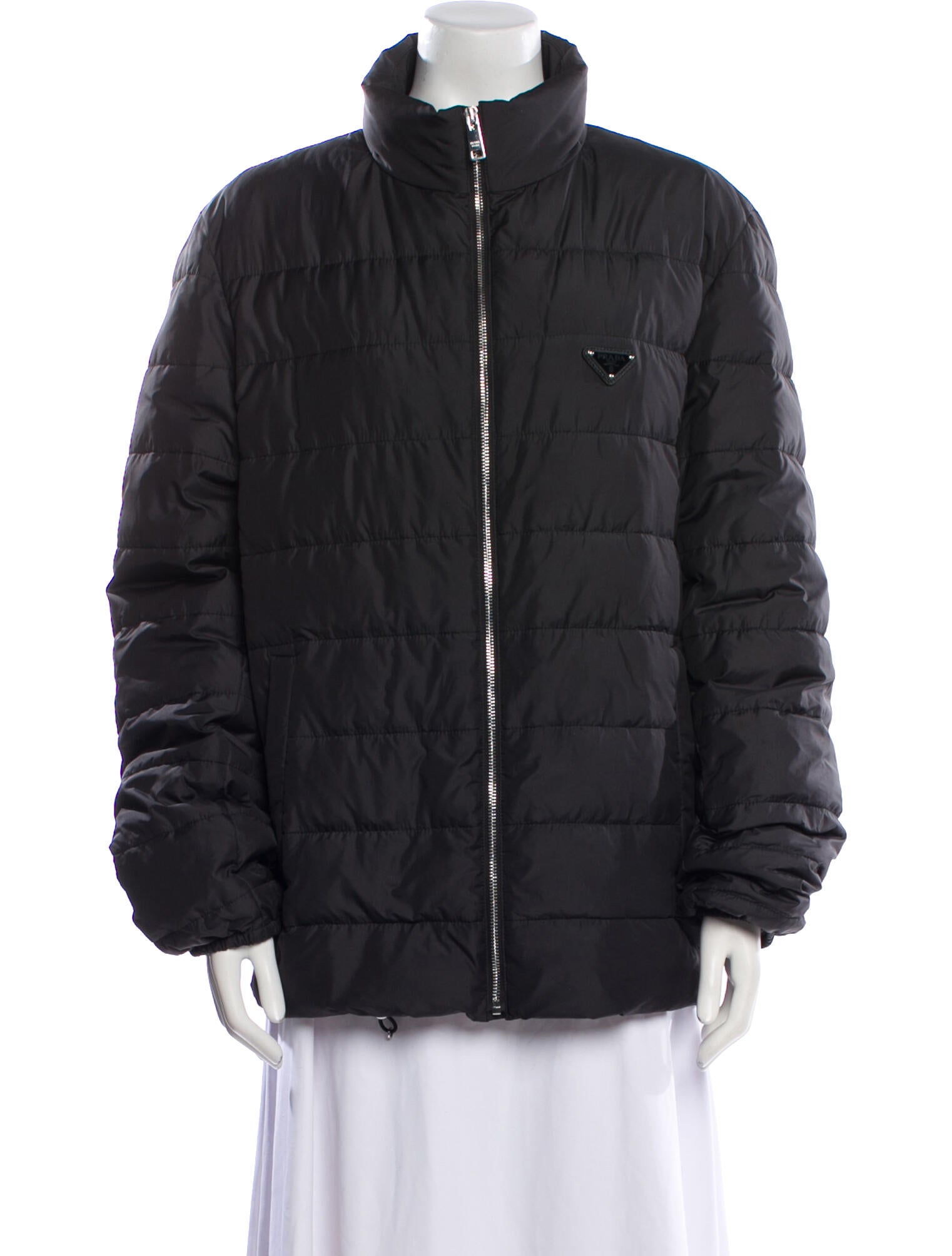 Prada 2023 Enameled Metal Triangle Jacket