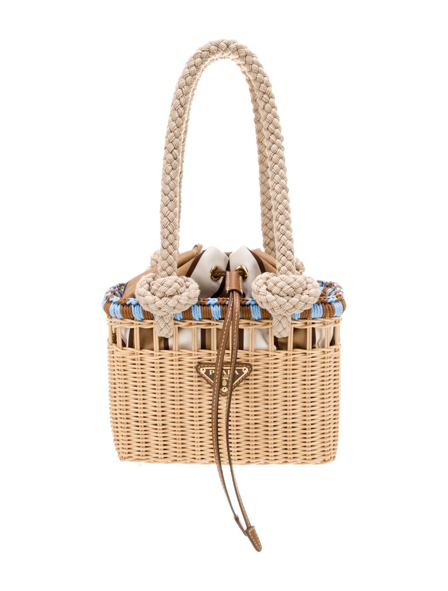 Prada Rattan Top Handle Bag Mini 2025