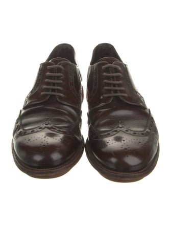 Prada Leather Eyelet Trim Brogues