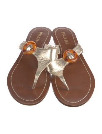Prada Leather Flip Flops