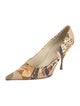 Prada Canvas Printed Slingback Pumps
