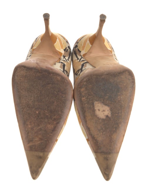 Prada Canvas Printed Slingback Pumps