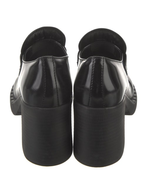 Prada Enameled Metal Triangle Patent Leather Pumps