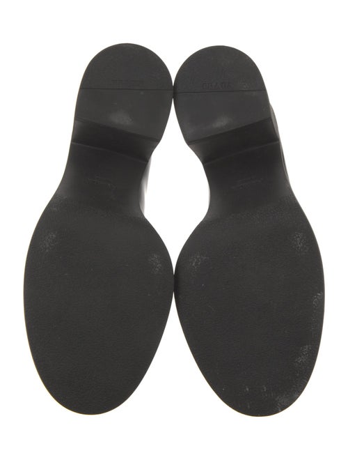 Prada Enameled Metal Triangle Patent Leather Pumps