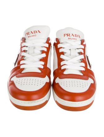 Prada Leather Colorblock Pattern Sneakers