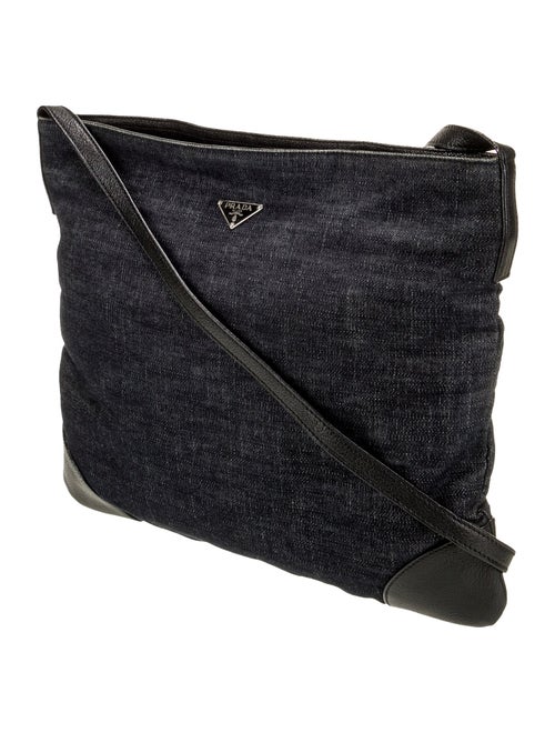 Prada Enameled Metal Triangle Messenger Bag