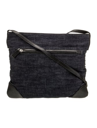 Prada Enameled Metal Triangle Messenger Bag