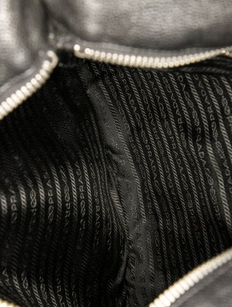 Prada Enameled Metal Triangle Messenger Bag