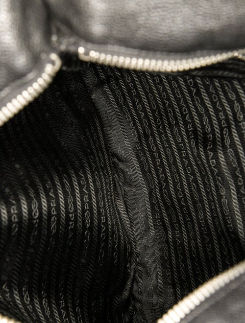 Prada Enameled Metal Triangle Messenger Bag