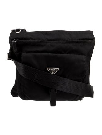 Prada Enameled Metal Triangle Messenger Bag