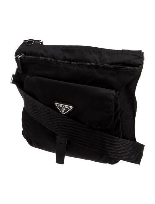 Prada Enameled Metal Triangle Messenger Bag