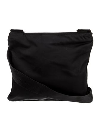 Prada Enameled Metal Triangle Messenger Bag