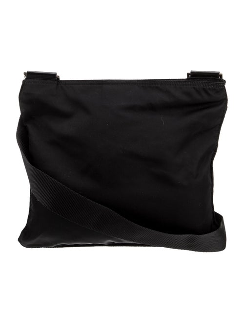 Prada Enameled Metal Triangle Messenger Bag