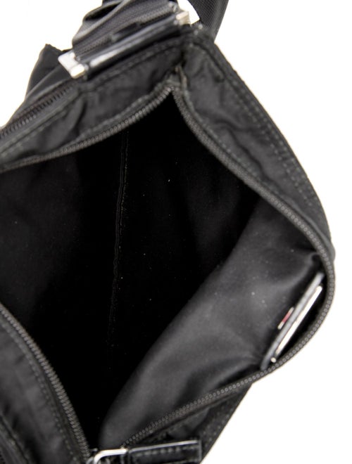 Prada Enameled Metal Triangle Messenger Bag