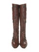 Prada Leather Patterned Riding Boots