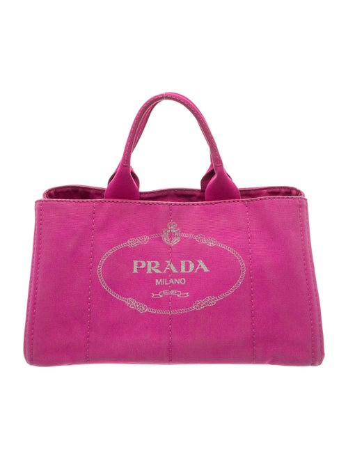 Prada Enameled Metal Triangle Weekender Bag