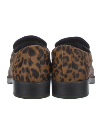 Prada Enameled Metal Triangle Ponyhair Oxfords