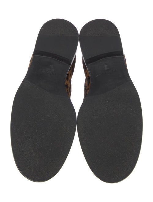 Prada Enameled Metal Triangle Ponyhair Oxfords