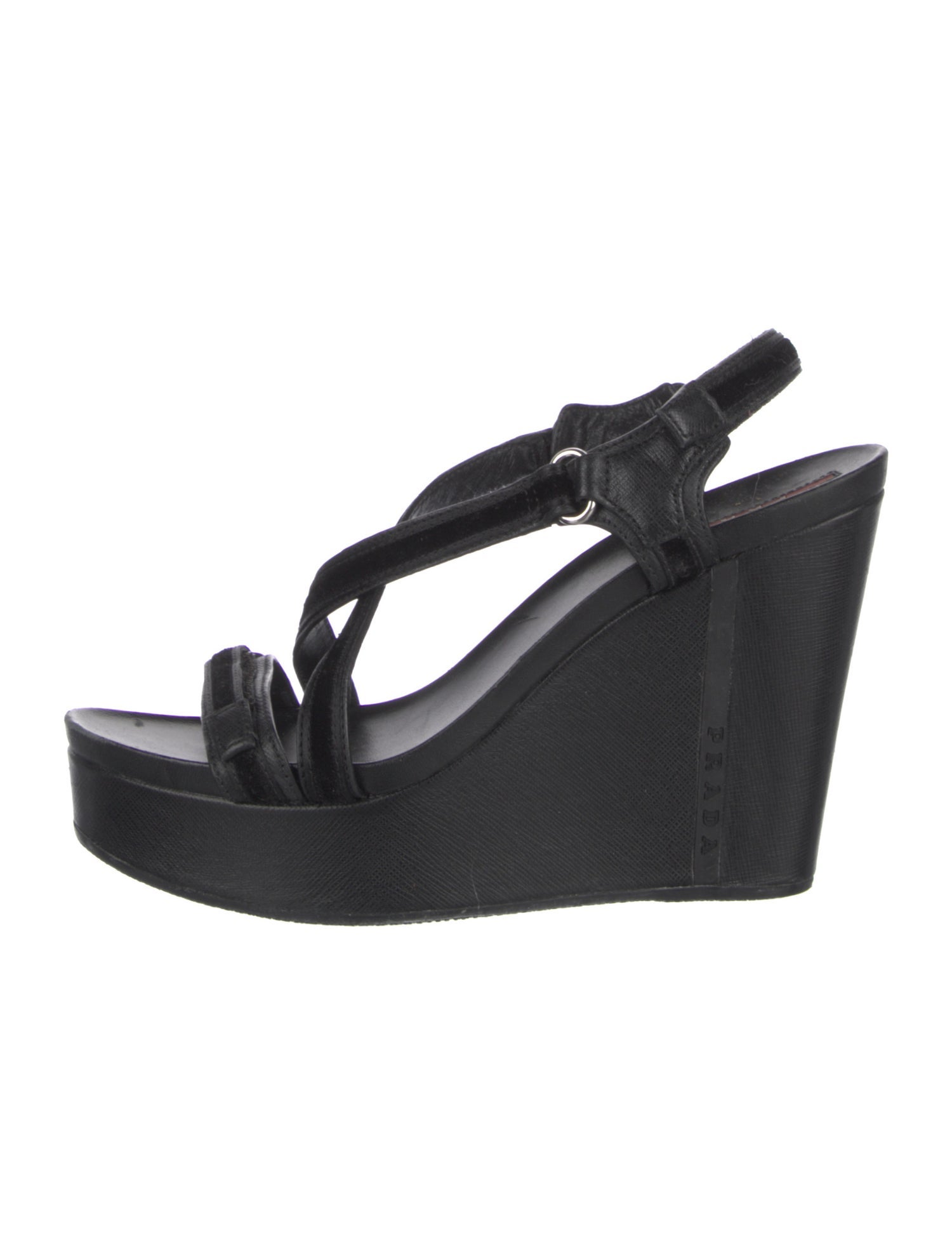 Prada Sport 3xz002 Leather Slingback Sandals