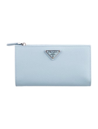 Prada Saffiano Triangle Leather Wallet