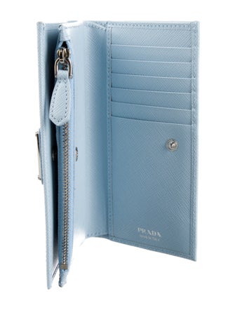 Prada Saffiano Triangle Leather Wallet