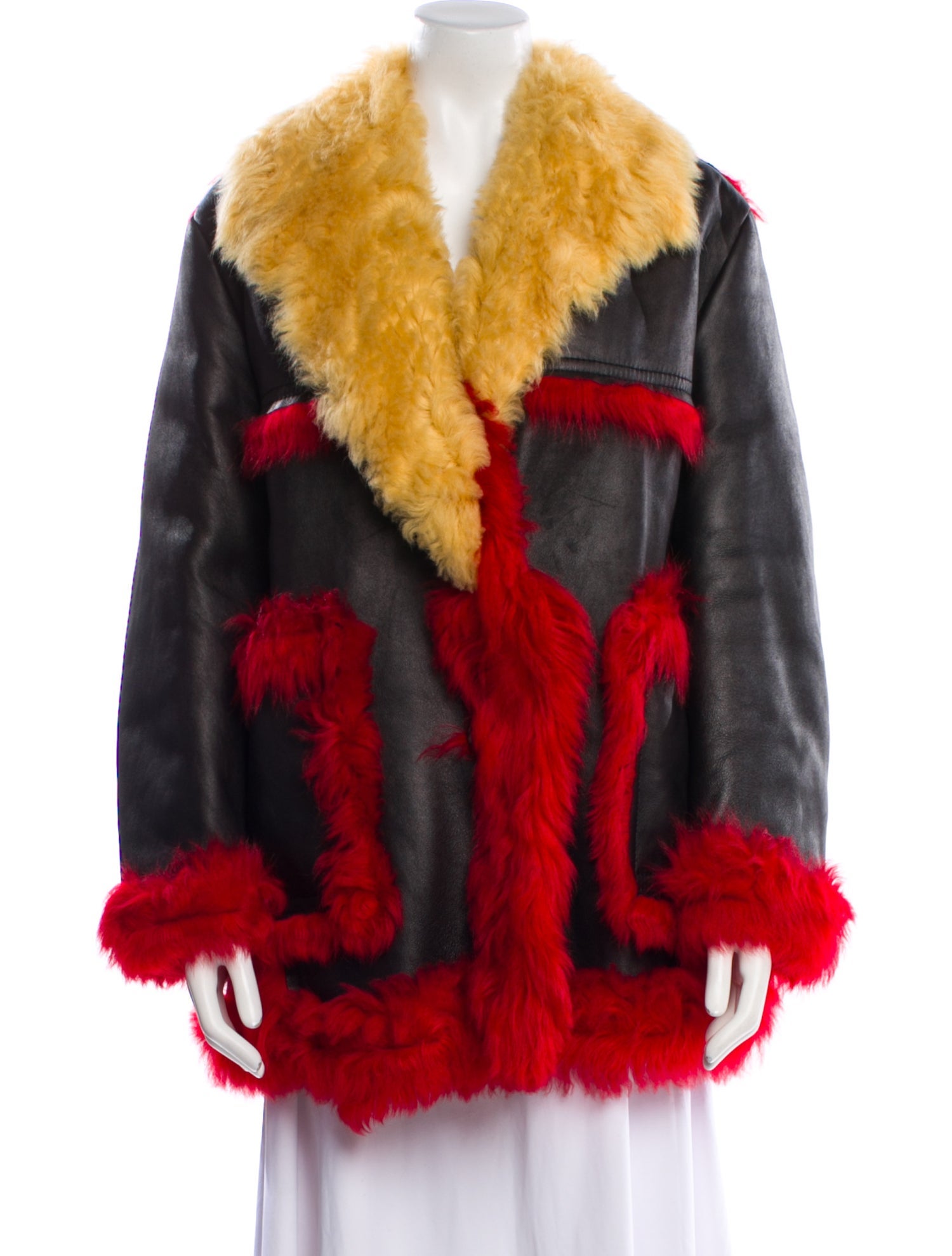 Prada 2014 Shearling Faux Fur Coat