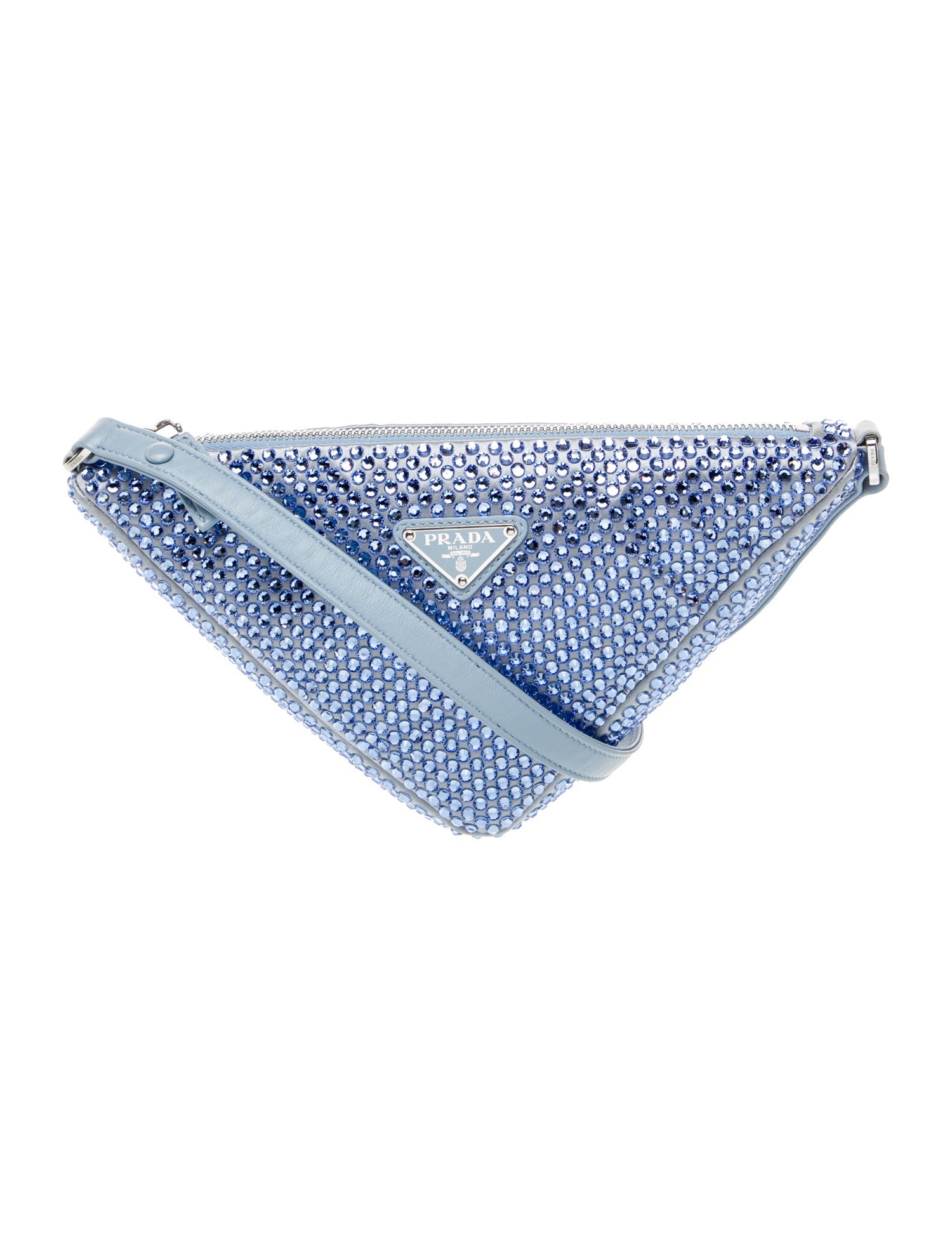 Prada Enameled Metal Triangle Triangle